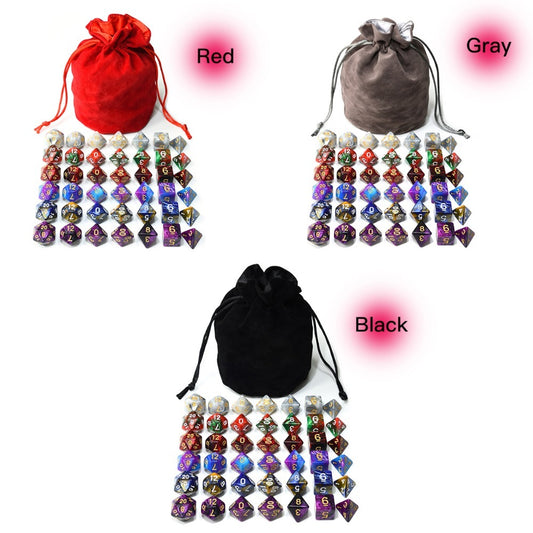 Galaxy Gemstone Premium Polyhedral - 6 x Dice Set & Dice Bag
