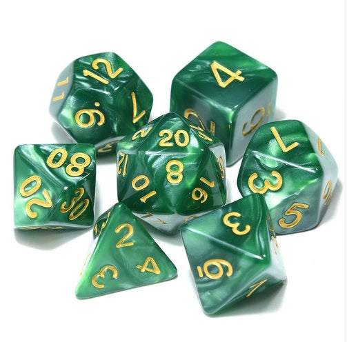 Starter Polyhedral Dice Set - Multiple Colours i.e. Black, Blue, Red, Yellow, Purple, Green & Some Gold Variants