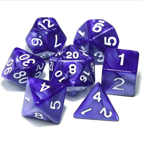 Starter Polyhedral Dice Set - Multiple Colours i.e. Black, Blue, Red, Yellow, Purple, Green & Some Gold Variants