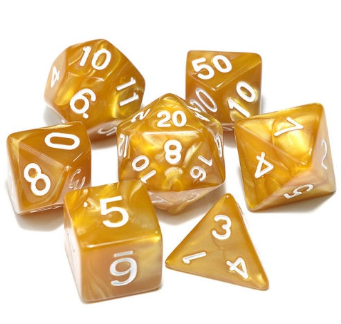 Starter Polyhedral Dice Set - Multiple Colours i.e. Black, Blue, Red, Yellow, Purple, Green & Some Gold Variants