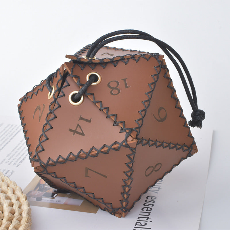 Leather Polyhedral Game Dice Storage Bag