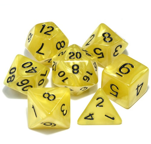 Starter Polyhedral Dice Set - Multiple Colours i.e. Black, Blue, Red, Yellow, Purple, Green & Some Gold Variants