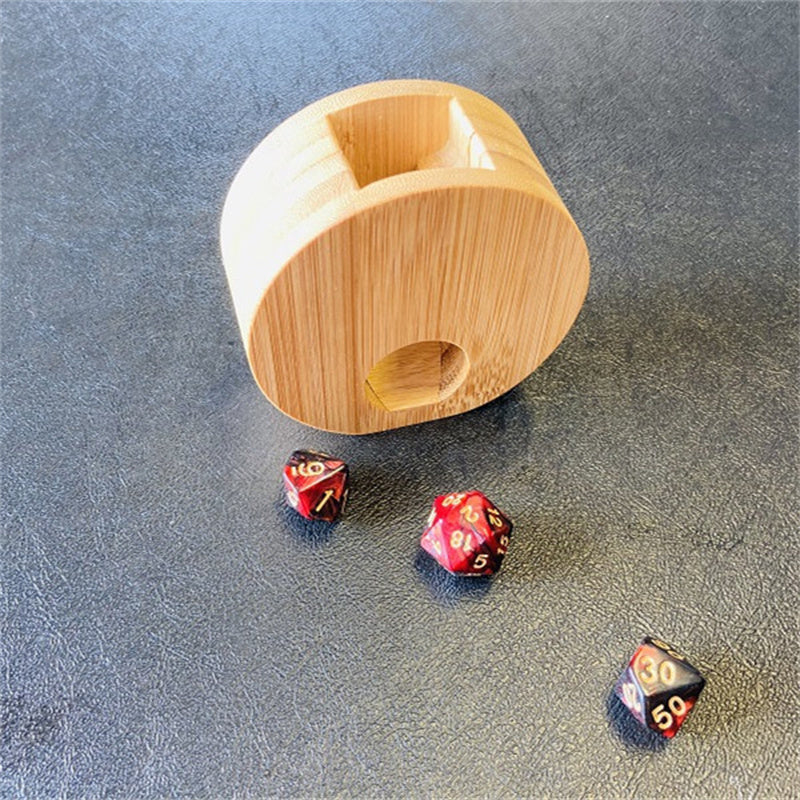 Portable Bamboo Wood Dice Tower/Storage Box