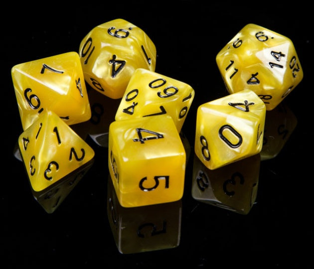 Starter Polyhedral Dice Set - Multiple Colours i.e. Black, Blue, Red, Yellow, Purple, Green & Some Gold Variants