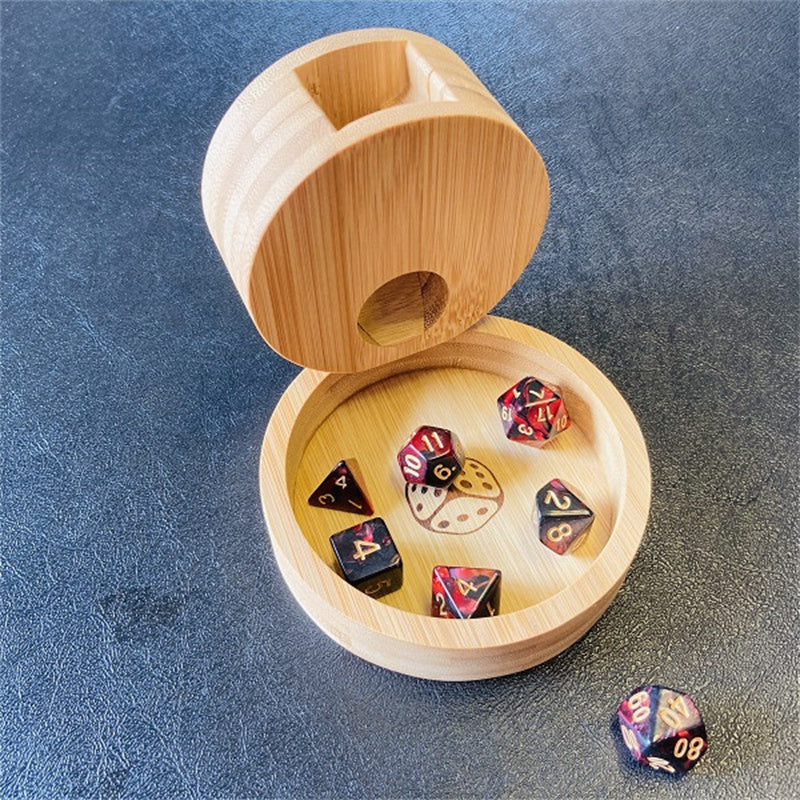 Portable Bamboo Wood Dice Tower/Storage Box
