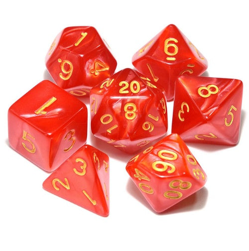 Starter Polyhedral Dice Set - Multiple Colours i.e. Black, Blue, Red, Yellow, Purple, Green & Some Gold Variants