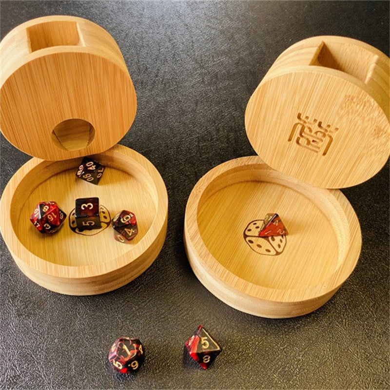 Portable Bamboo Wood Dice Tower/Storage Box