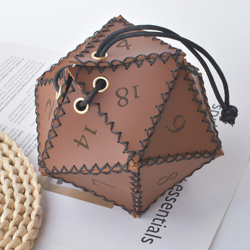 Leather Polyhedral Game Dice Storage Bag